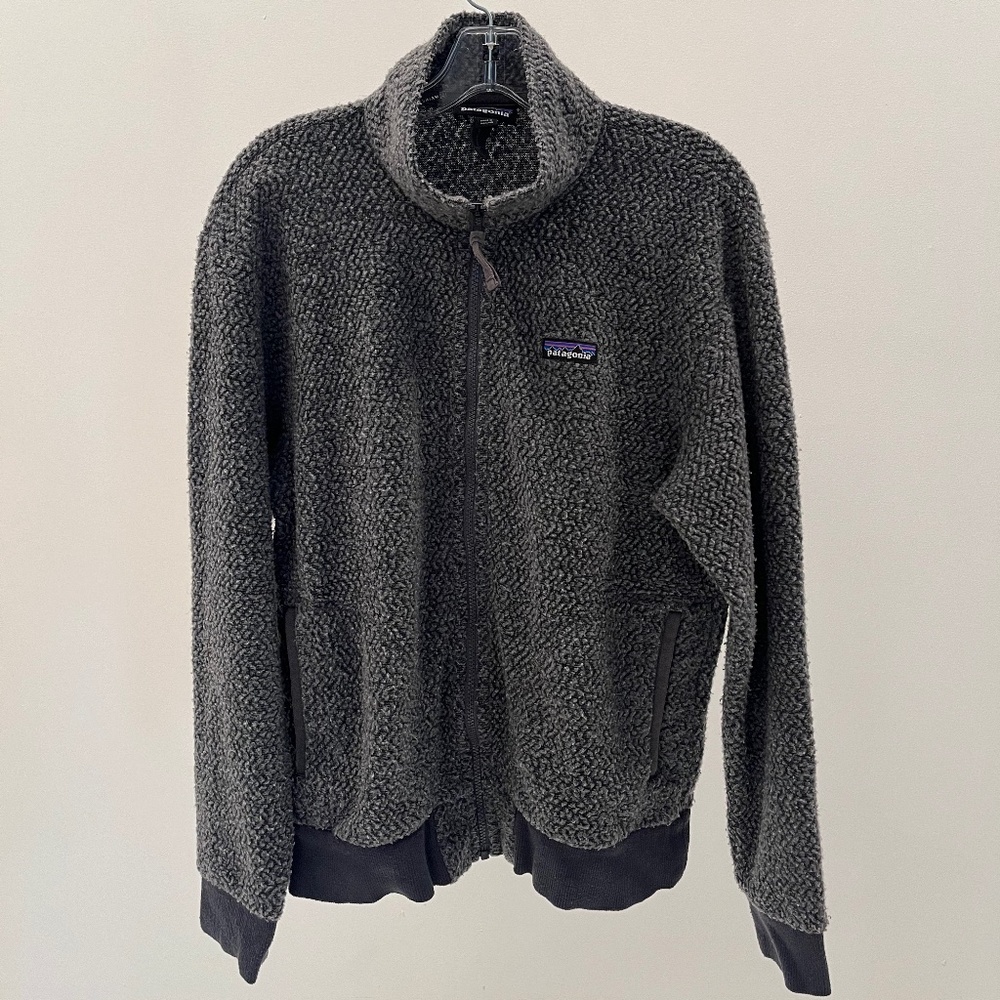 Pre-Owned Patagonia Wool Blend Fleece Full Zip Jacket (Gray, Size S)